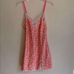 Victoria's Secret Pink Floral Lace Chemise